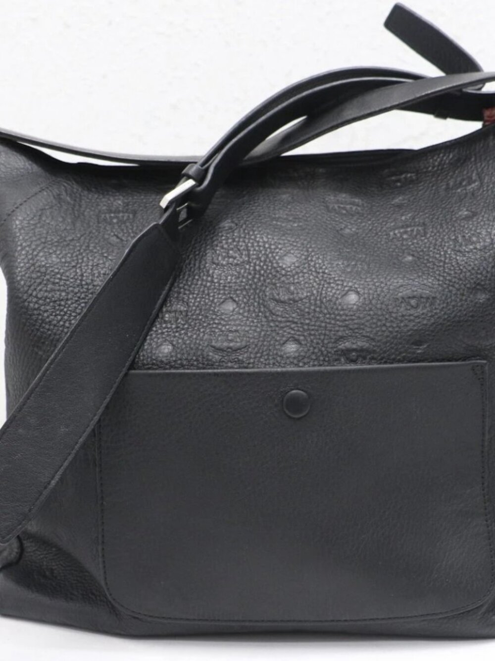 MCM Calfskin Ottomar Monogram Large Klara Shopper Tote - Black
